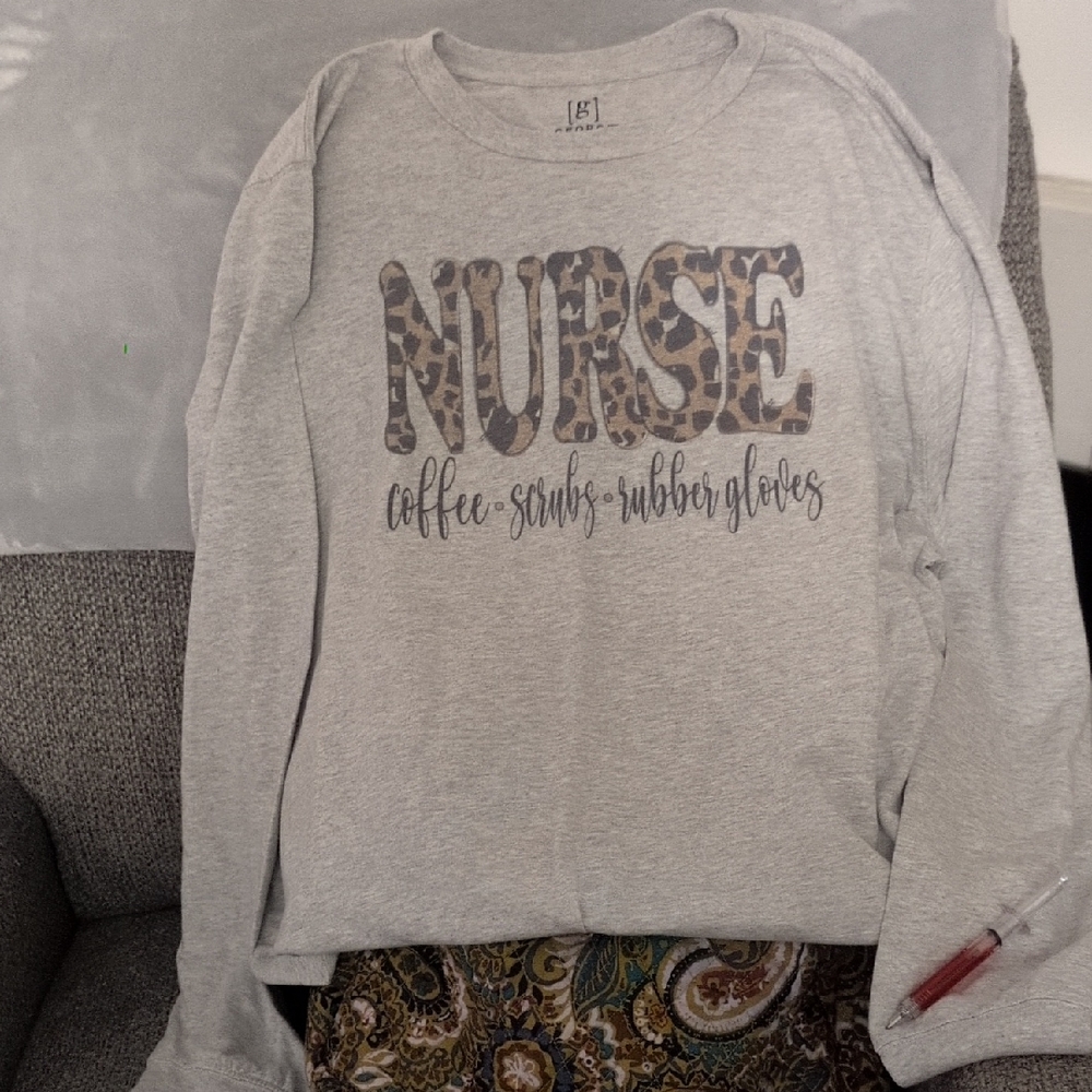 George Gray Leopard Print Nurse Sweater